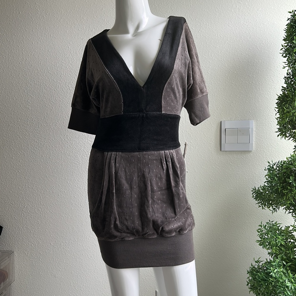 RED BY MARC ECKO VELOUR MINI DRESS TOP SIZE XS MSRP $59.00 NWT